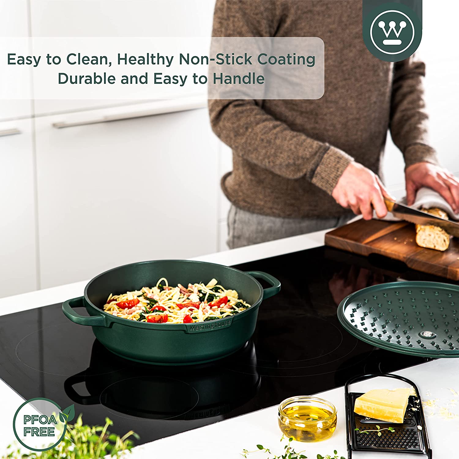 Westinghouse - Série Performance - Poêle À Frire 32 Cm - Induction - Sauteuse - Vert