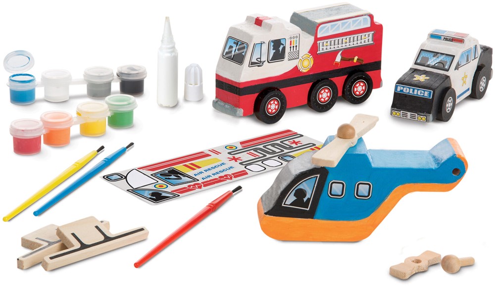 Melissa & Doug Ensemble De Véhicules De Sauvetage En Bois à Prix Carrefour