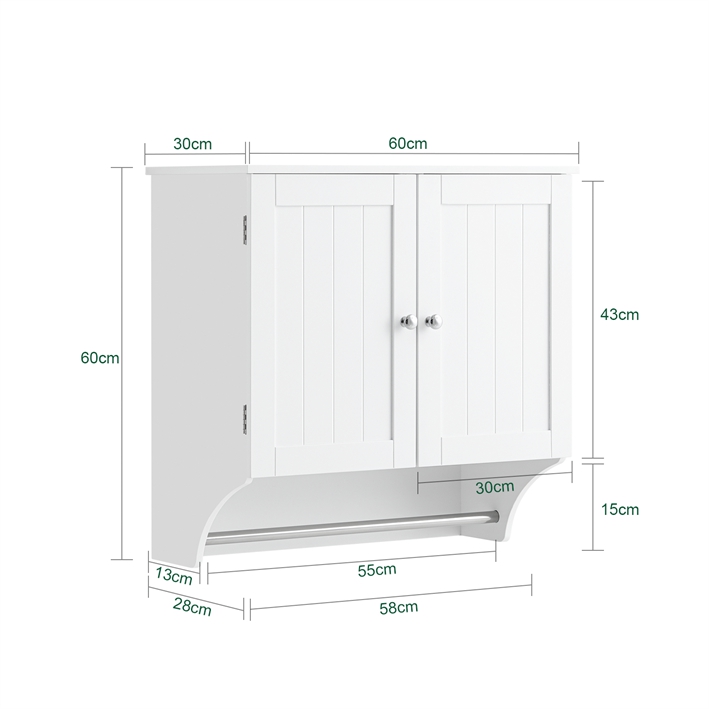 Meuble Haut De Salle De Bain Blanc Bzr84-w
