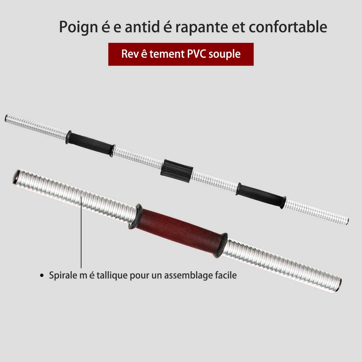 Costway Kit Haltères De Musculation Avec Disque Ajustable 30kg Revêtement Haltère Courte Poids