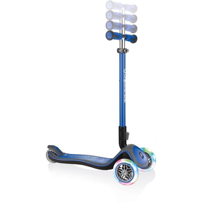 Globber Trottinette Elite Deluxe Lights 3 Roues - Bleu Marine