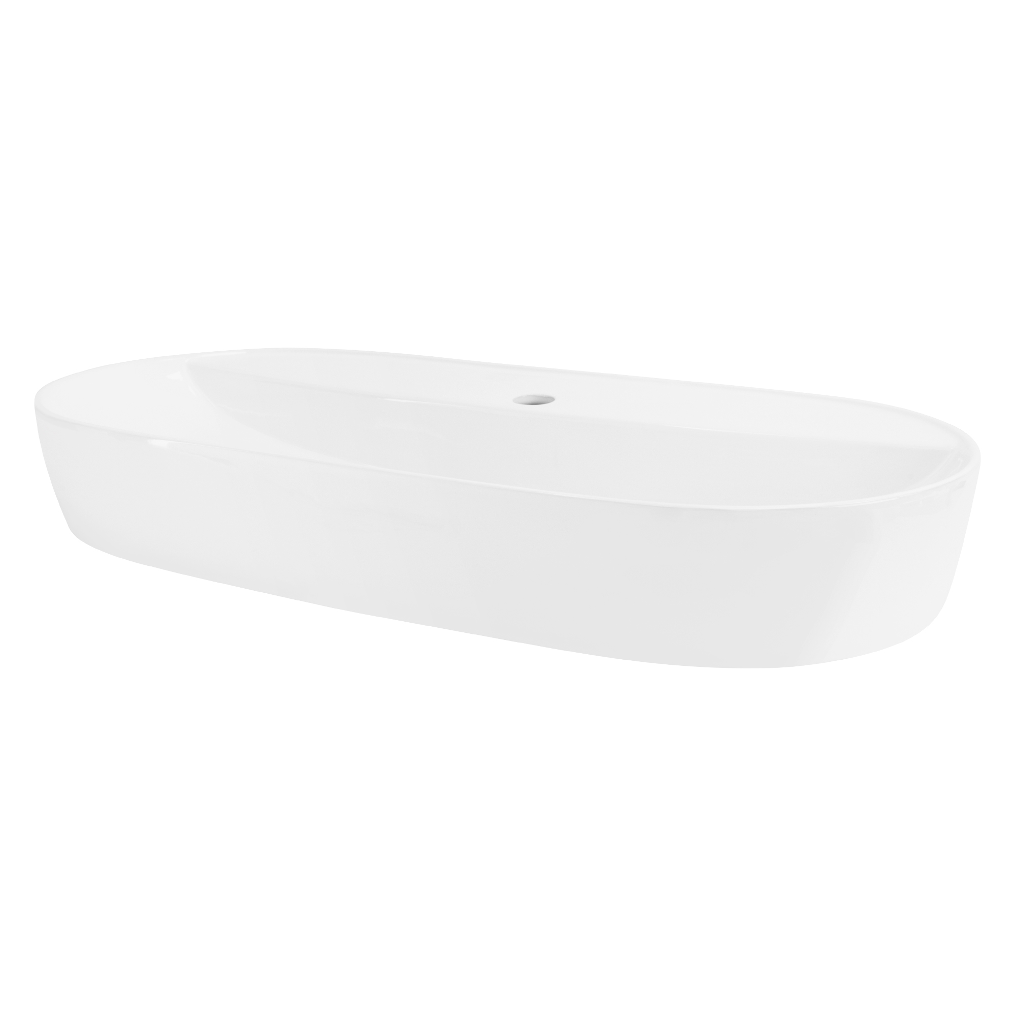 Vasque À Poser Ovale Blanc En Céramique Lavabo Pour Salle De Bain 800x400x120 Mm
