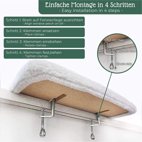 Pfotenolymp Couchage Et Mobilier Pour Chats De Qualité /lit Chats Fenêtre – Lit Pour Chat De Fenêtre – Lit Chat Pour Le