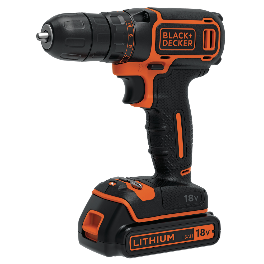 BLACK+DECKER - 18V System Drill Driver + 200mA charger + 1.5Ah battery