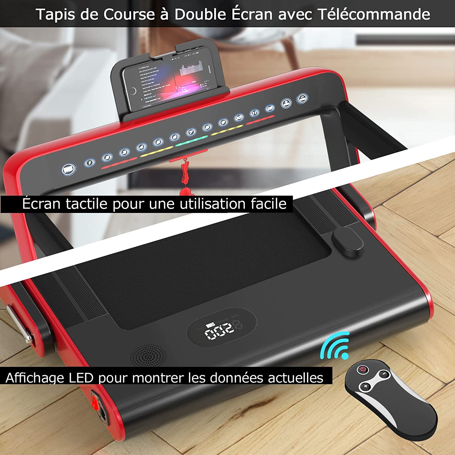 Costway Tapis De Course Electrique Pliable 2 En 1 Vitesse 1-12 Km/h, Tapis Roulant Surface 40x100cm