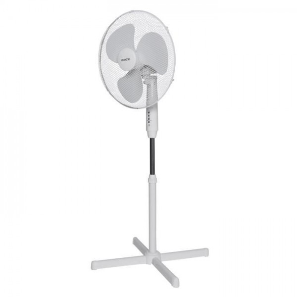 Tristar Ventilateur sur pied VE-5755 blanc - 3 vitesses - Oscillant - Hauteur et tête réglables - 56,82 dB