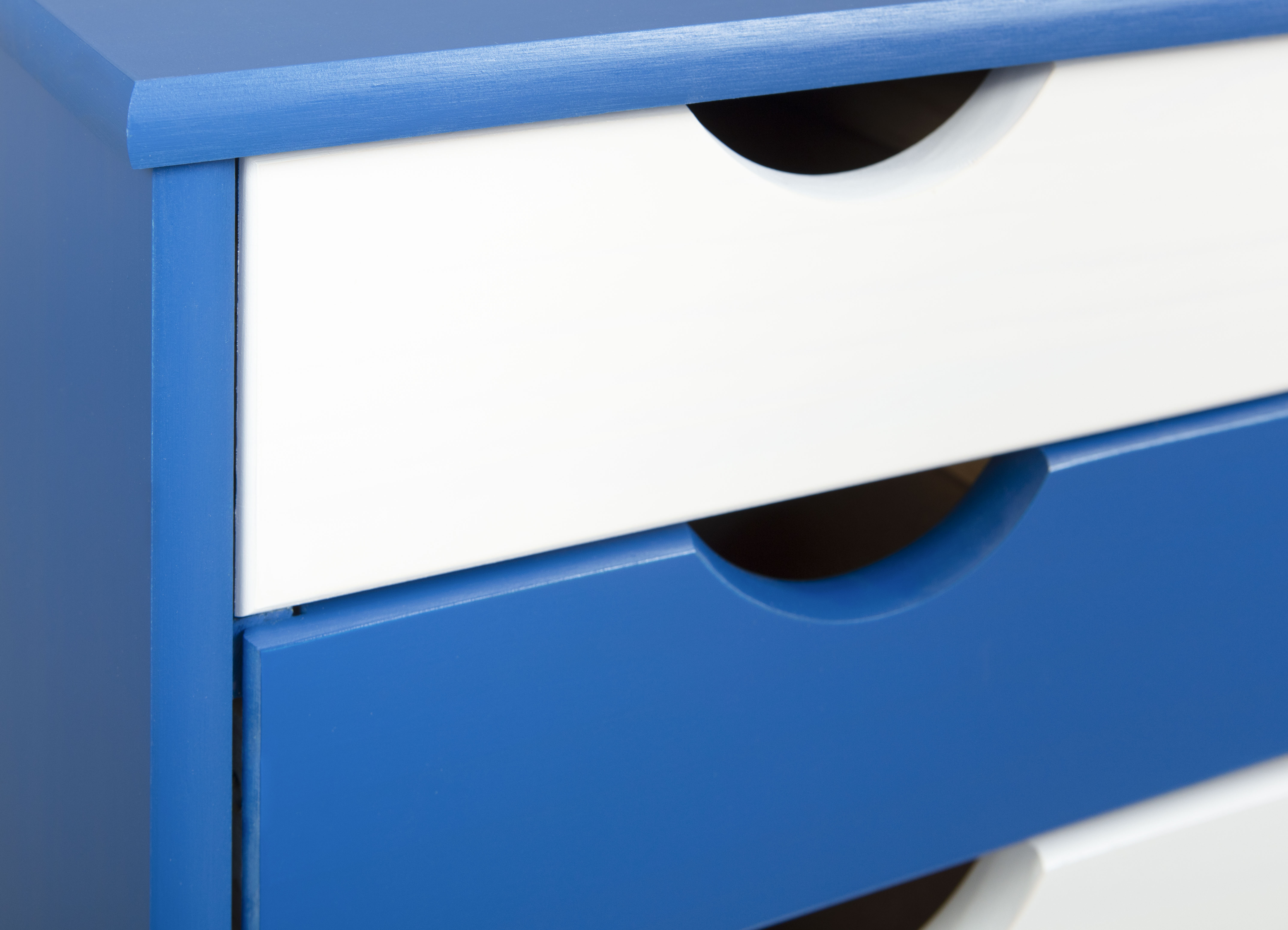 Bureau 3 tiroirs pin massif clair et métal noir Kako | Leroy Merlin