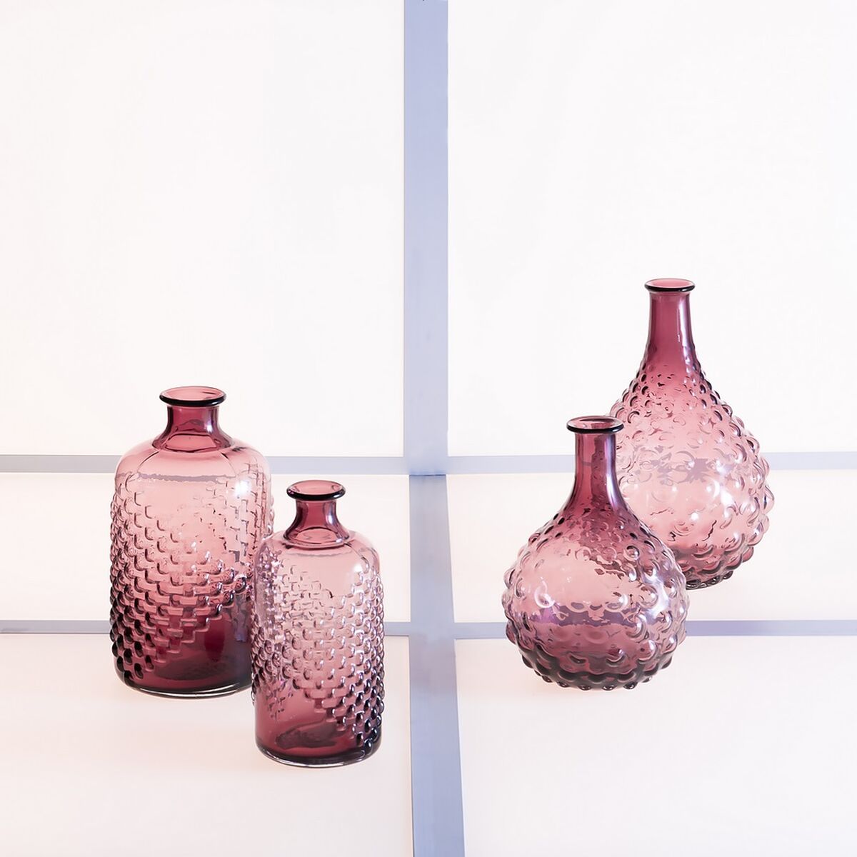 Vase Verre Mauve X X Cm Prix Carrefour