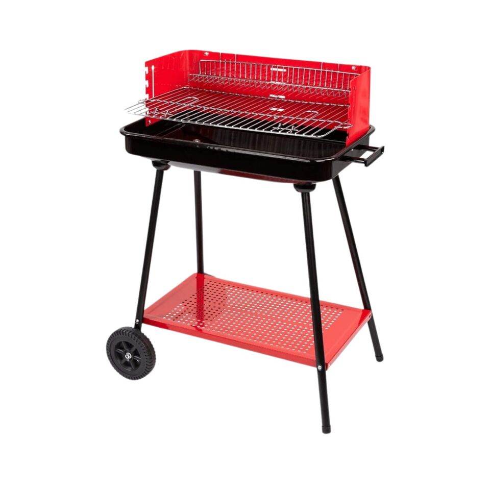 Barbecue a Carbonella In Metallo BBQ Braciere Portatile Ripiano trasportabile