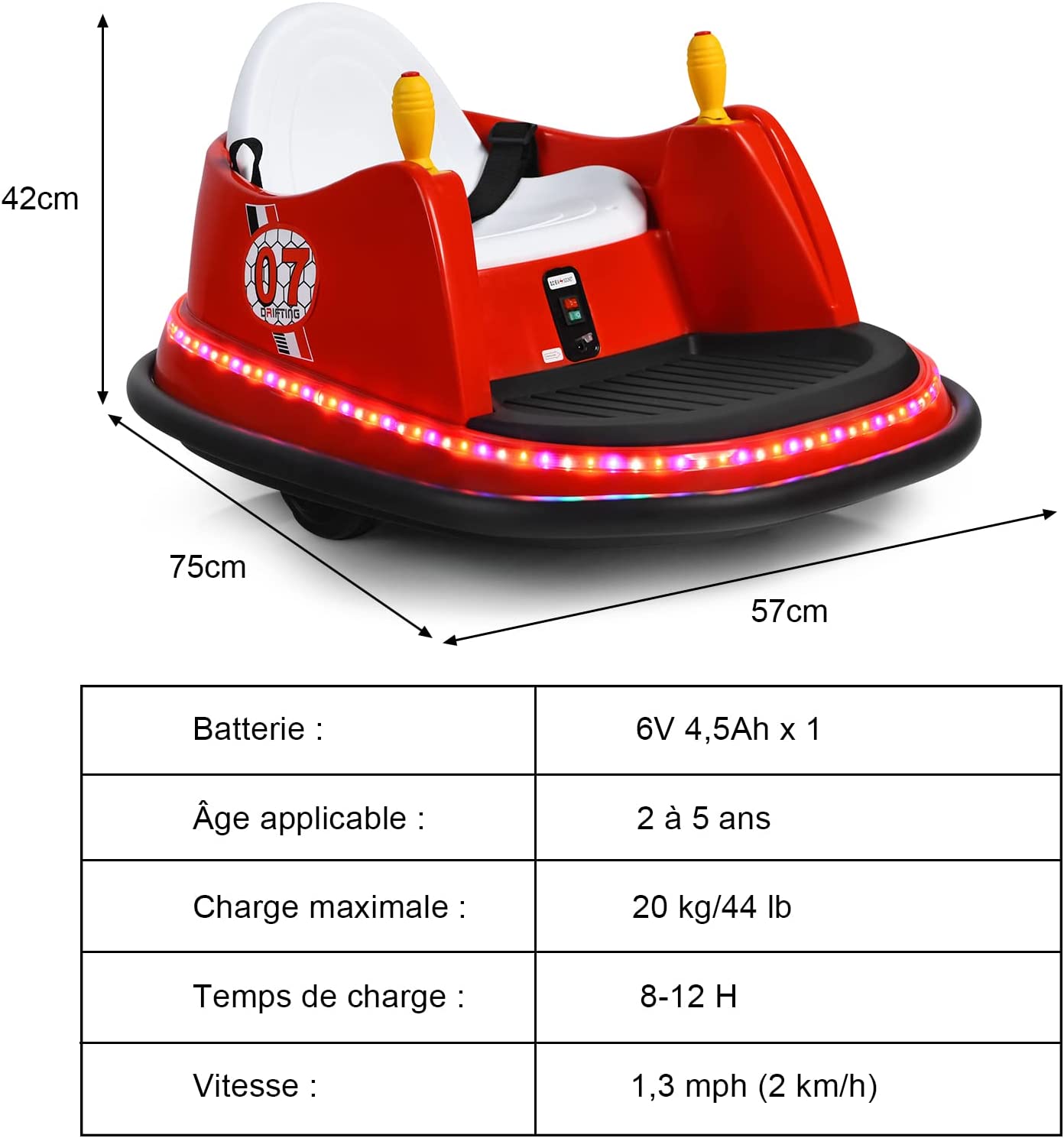 Voiture Auto Tamponneuse Électrique 6v Pour Enfants 2-5 Ans