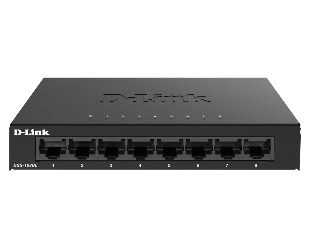 D-Link DGS-108GL commutateur réseau Non-géré Gigabit Ethernet (10/100/1000) Noir - Neuf