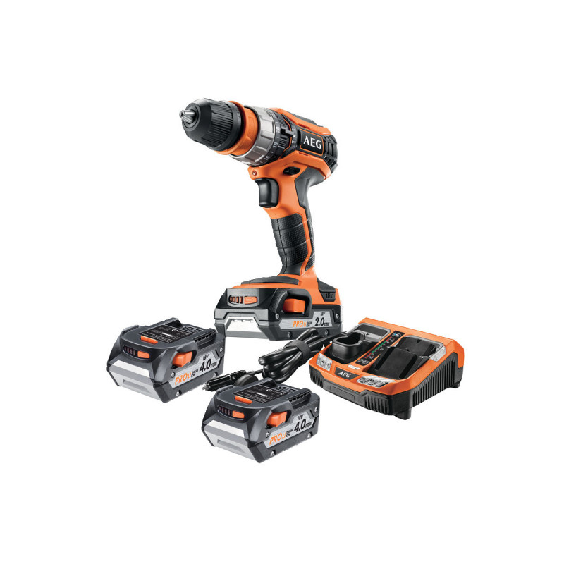 Pack Aeg Brushless Perceuse Percussion 18v Bsb18bl-602c - Meuleuse 18v 230mm Bews18-