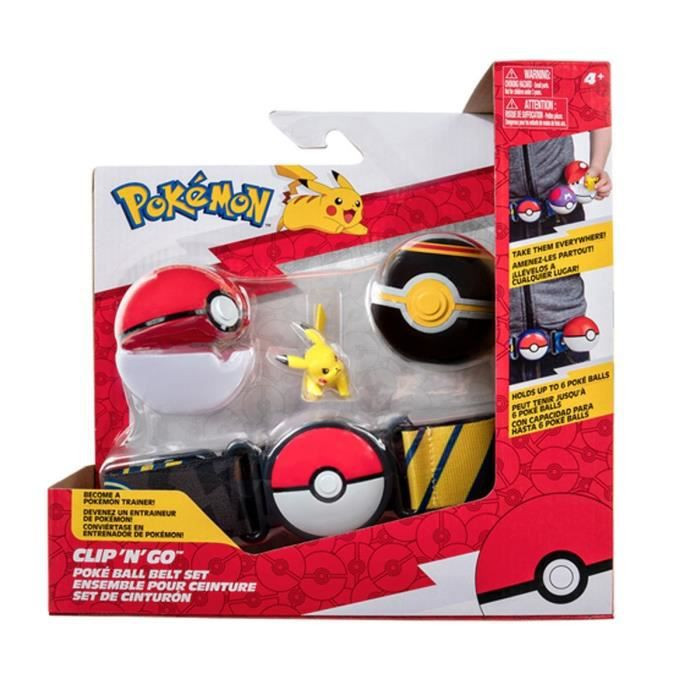 Pokémon ensemble pour ceinture clip'n'go poké ball, niveau ball & pikachu