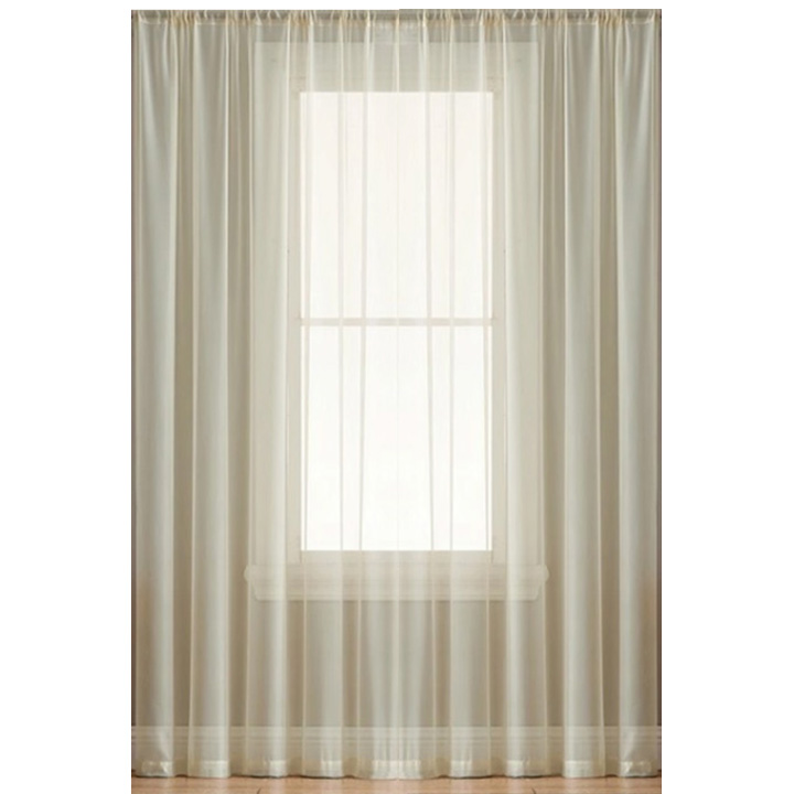 Matoc Readymade Curtain -Sheer Mystic Voile -Stone - Taped 500cm W x 230cm H