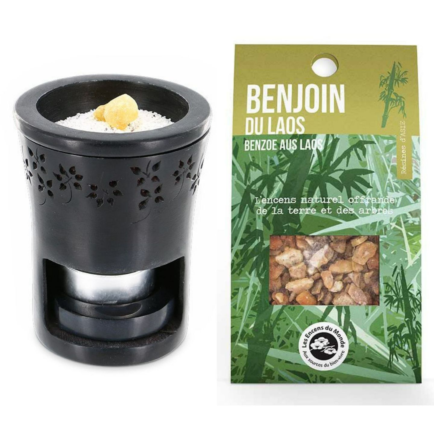 Brûle-parfum En Pierre Noire + Benjoin Du Laos À Brûler à Prix Carrefour