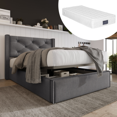 Lit double confortable avec rangement