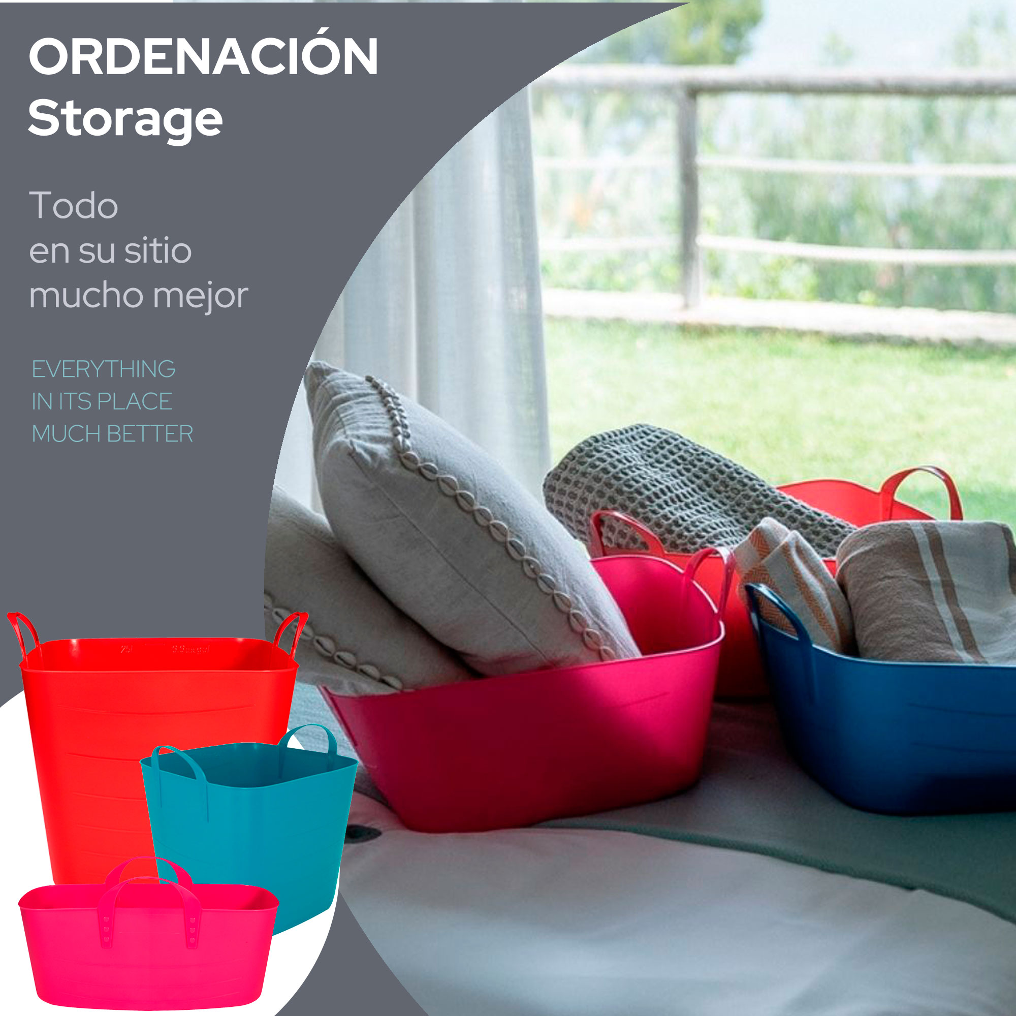 Panier Mince 10l Rose 41 X 21 X 21 X 21