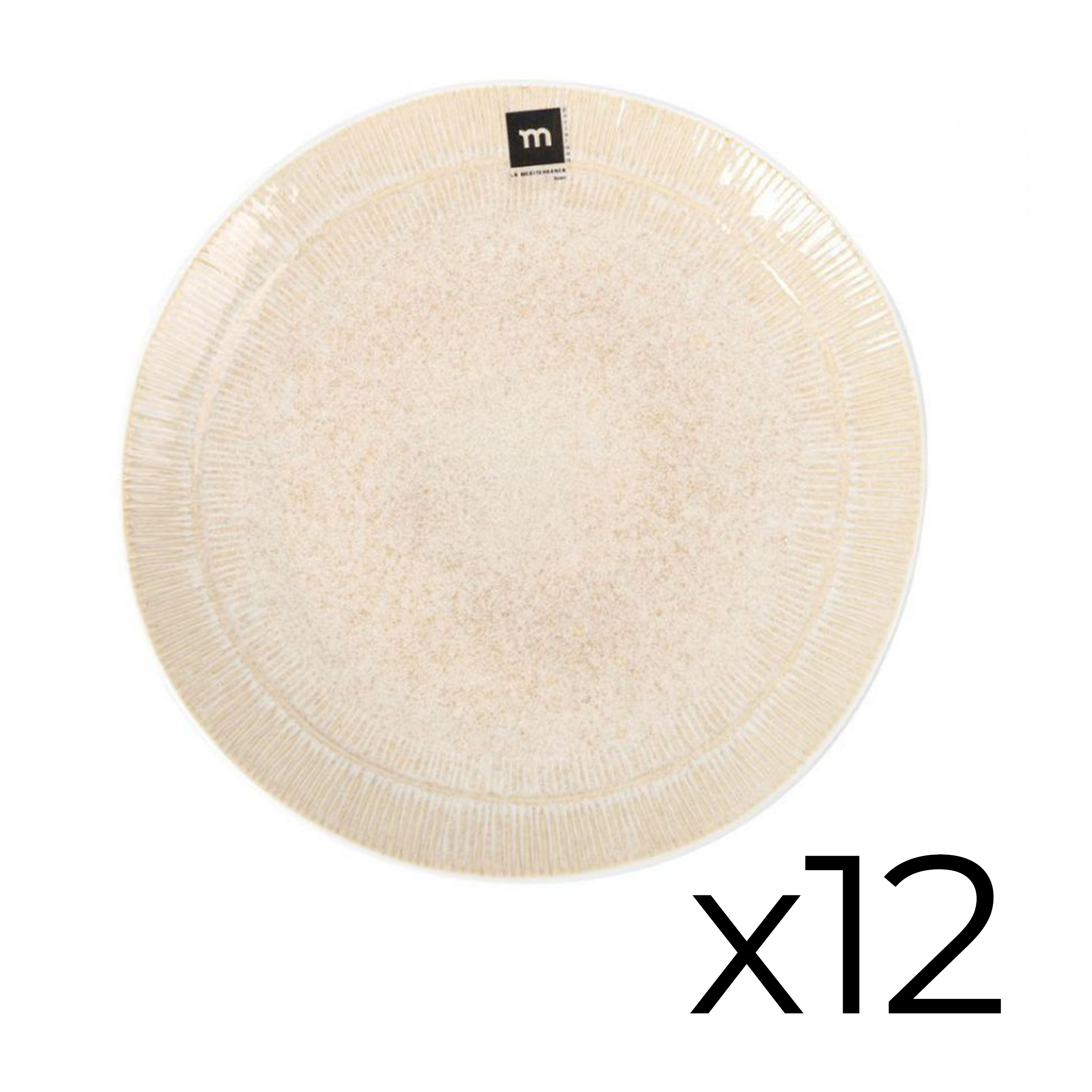 Service D'assiettes Rondes Pour 12 Pièces, Plates, Et Empilables, Susan, Plat En Porcelaine Crème