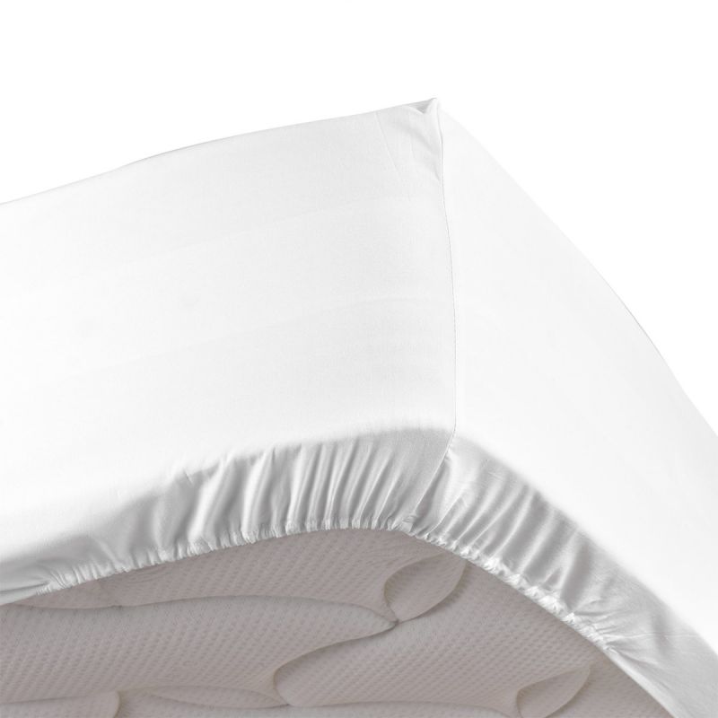 Paris Prix - Drap Housse "percaline" 180x200cm Blanc
