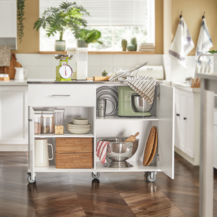 Desserte De Cuisine Blanc Fkw117-w