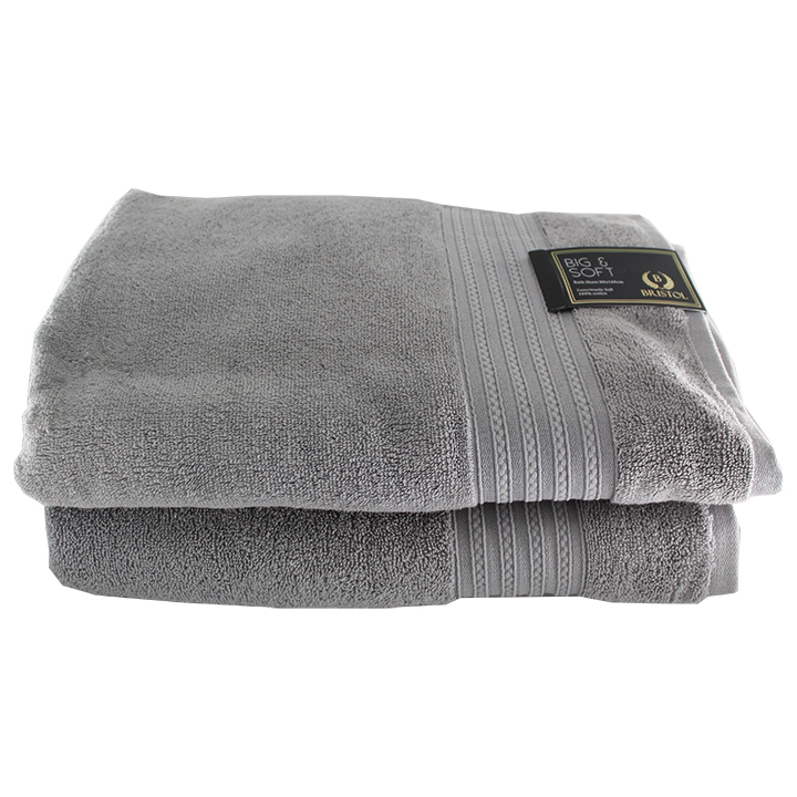 Big and Soft Luxury 600gsm 100% Cotton Towel – Bath Sheet – Pack of 2 - Light Grey