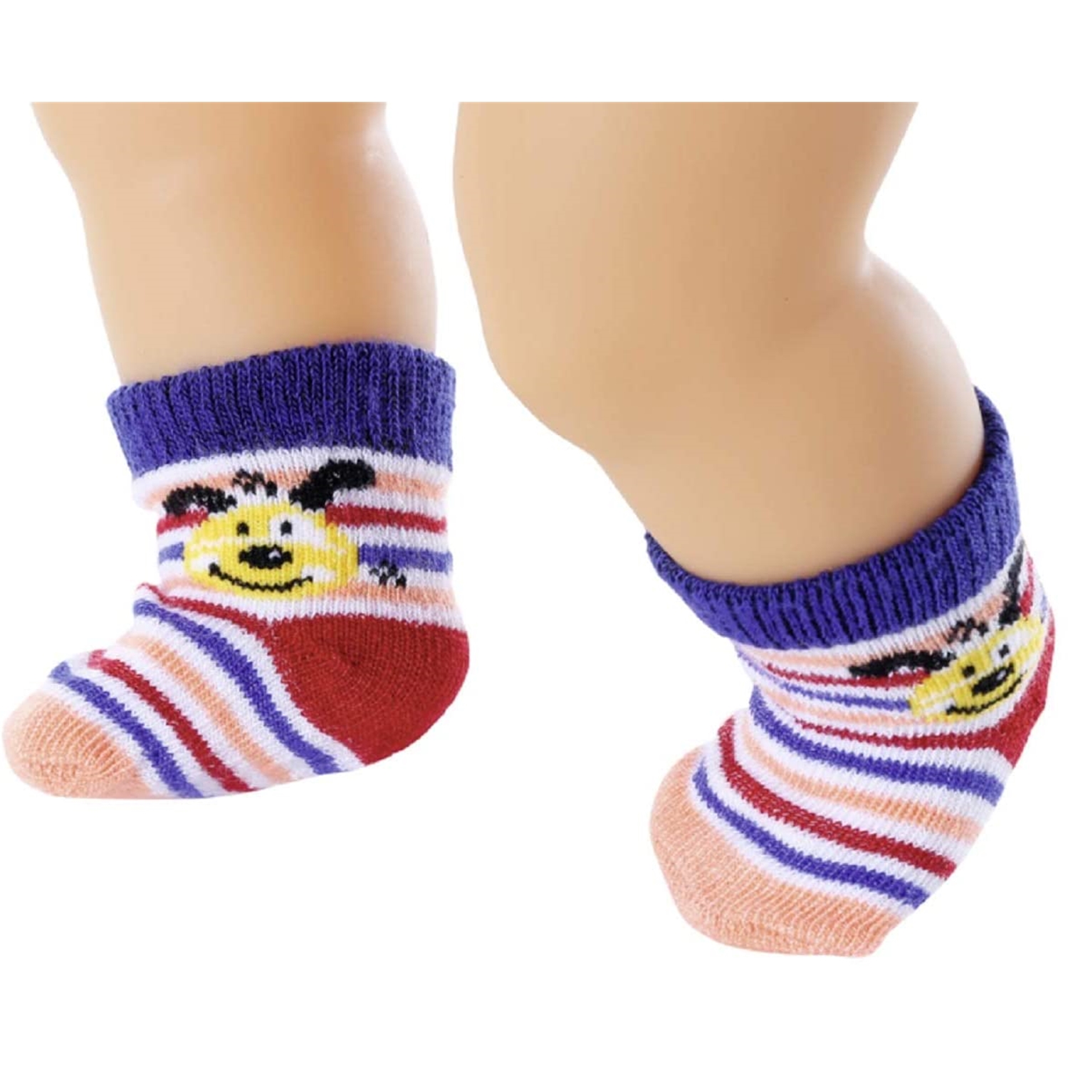 Heless - 773 - Lot De 3 Paires De Chaussettes Pour Poupées 28-35 Cm - Bleu, Rose Et Blanc