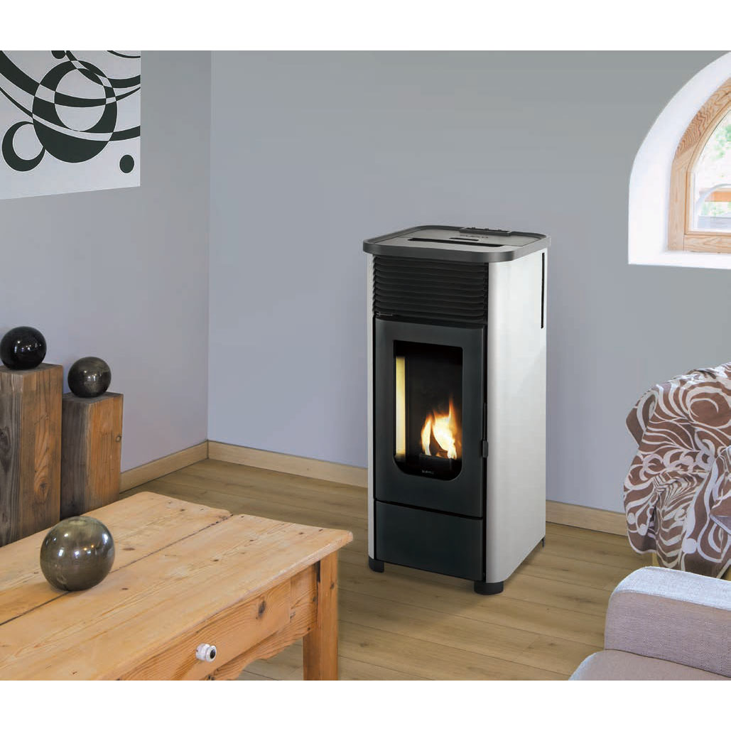 Poêle À Granulés De Bois 9kw Blanc Supra Leni 9 Access Control Blanc à Prix Carrefour