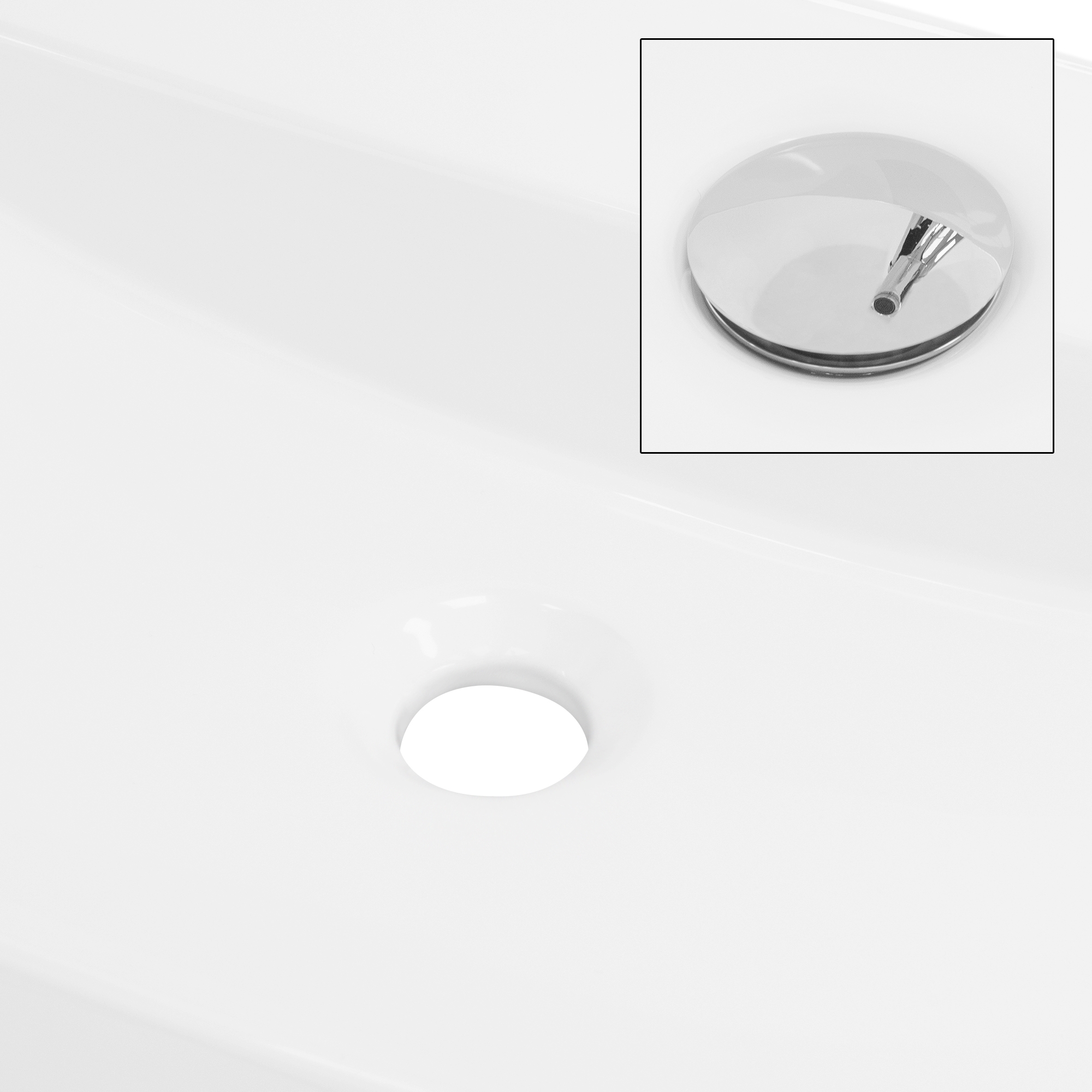 Vasque À Poser En Céramique Blanc Lavabo Avec Garniture De Vidage 600x400x120 Mm