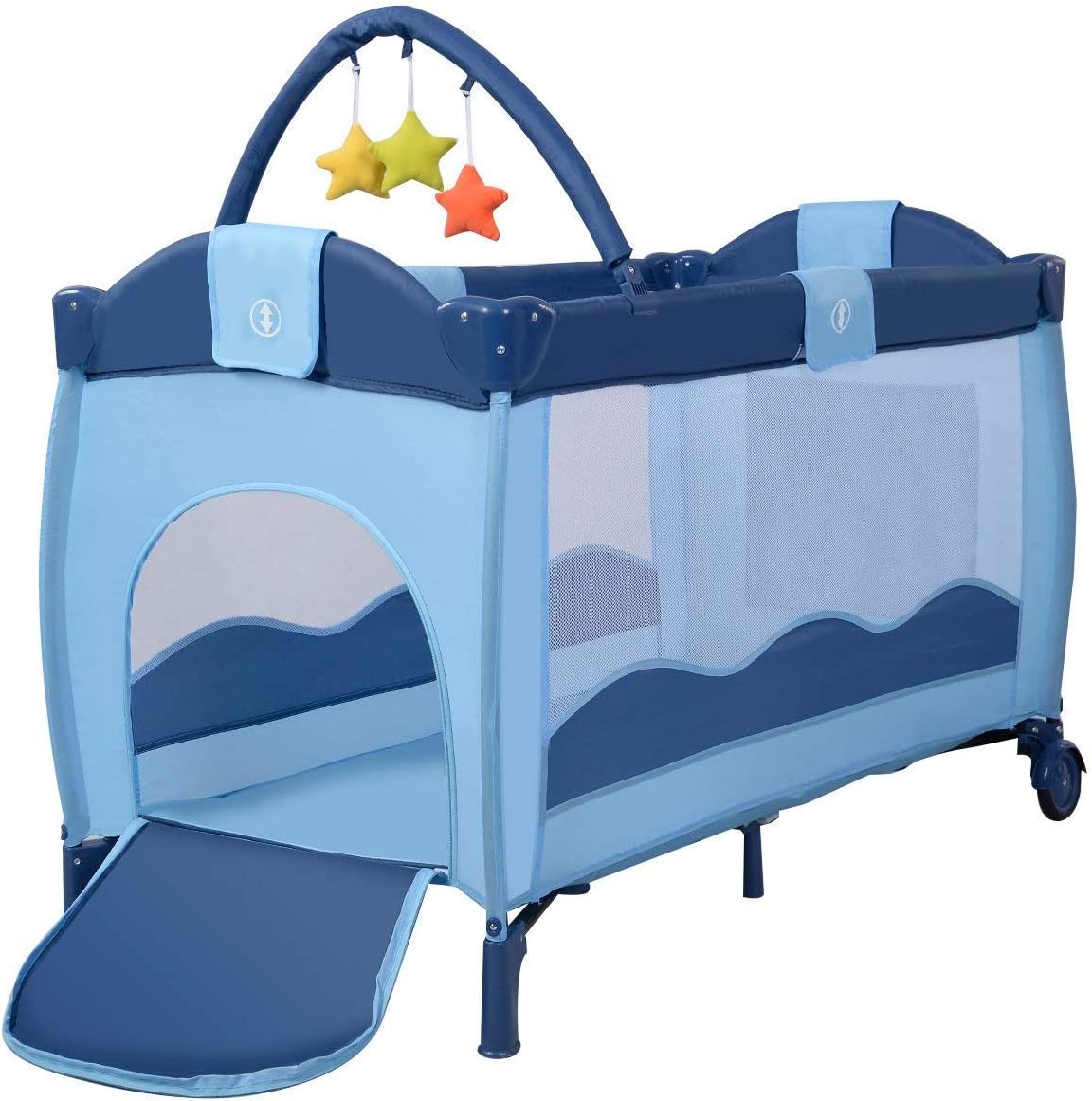Accessoire poupée Bayer Chic Lit de voyage pour poupée Bleu foncé