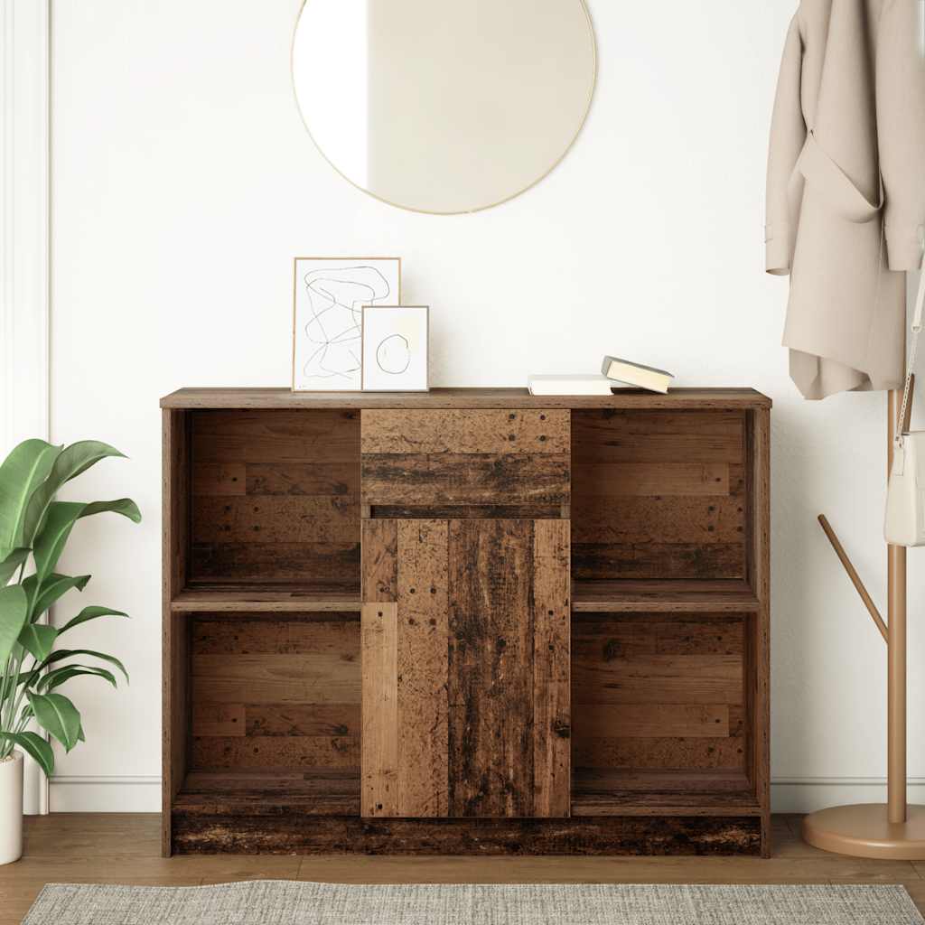 Buffet Avec Tiroir | Commode À Tiroir | Meuble De Rangement Vieux Bois 101x35x76 Cm Bois D'ingénierie