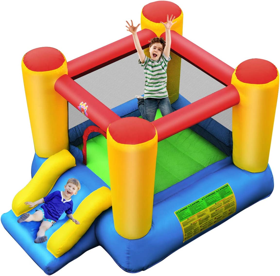 COSTWAY 2 En 1 Château Gonflable Avec Toboggan Pour Enfant 3 12 Ans 260 X 195 X 219 Cm Aire De Saut Sans Souffleur Pour Jardin COSTWAY 2 En 1 Château Gonflable Avec Toboggan Pour Enfant 3 12 Ans 260 X 195 X 219 Cm Aire De Saut Sans Souffleur Pour Jardin
