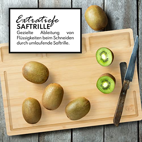 Planche à découper en bois (chêne) avec rainure à jus