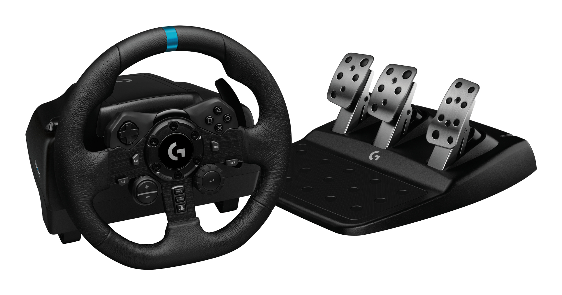 Volante de carreras y pedales para juegos - Logitech - G923 - para PS5, PS4 y PC