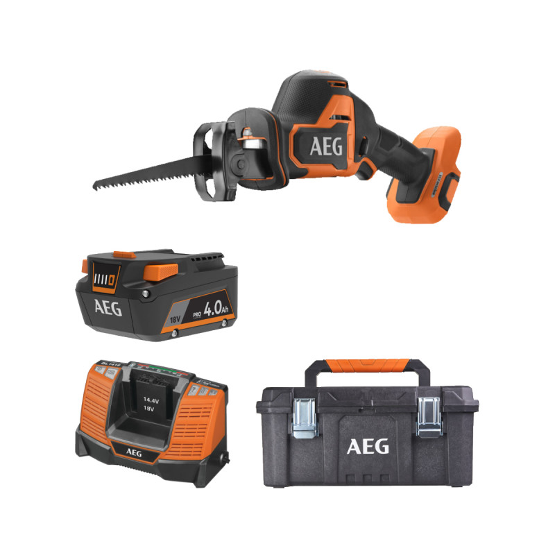 Pack Aeg 18v - Scie Sabre Subcompact Brushless 23 Mm - Batterie 4.0 Ah - Chargeur -