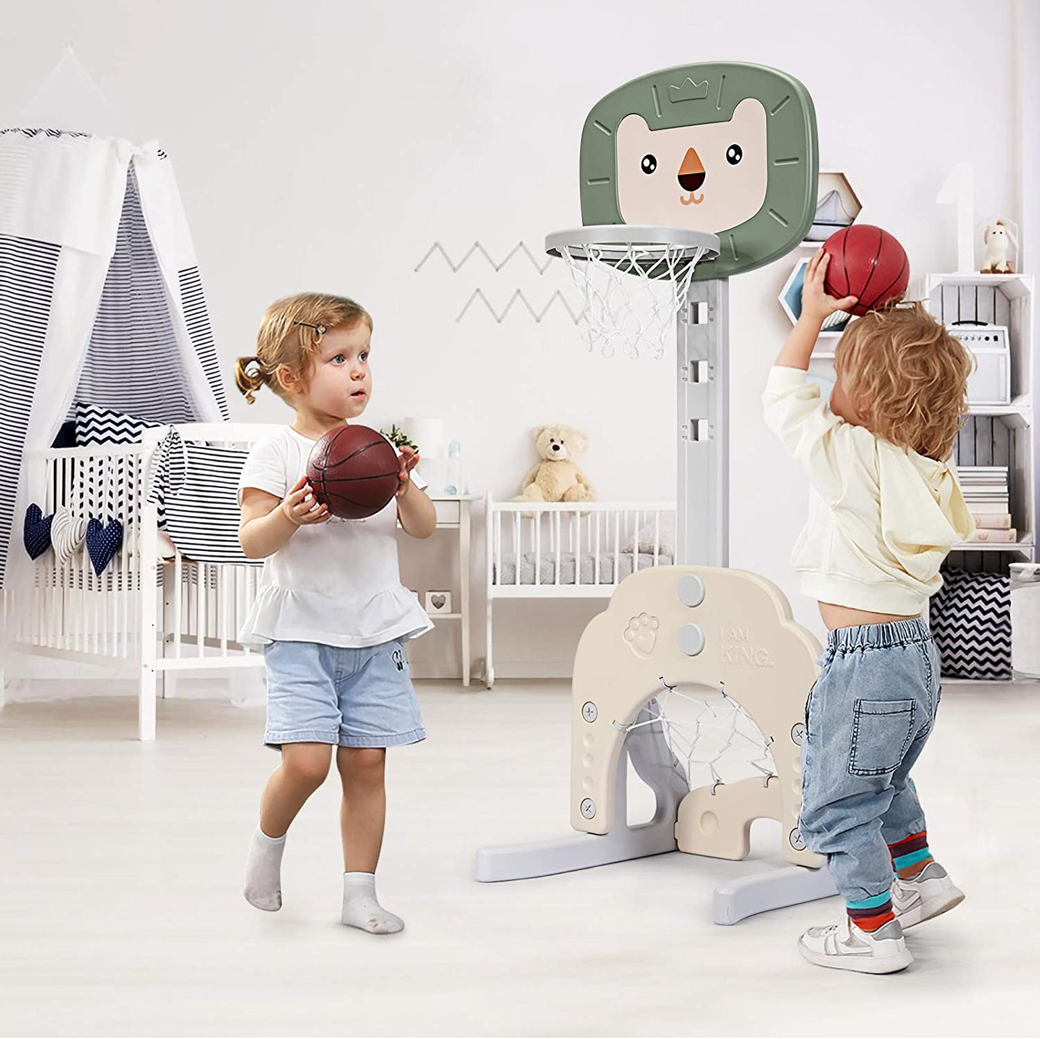 Costway Ensemble De Basket 3-en-1, Hauteur Ajustables De 110cm À 149cm