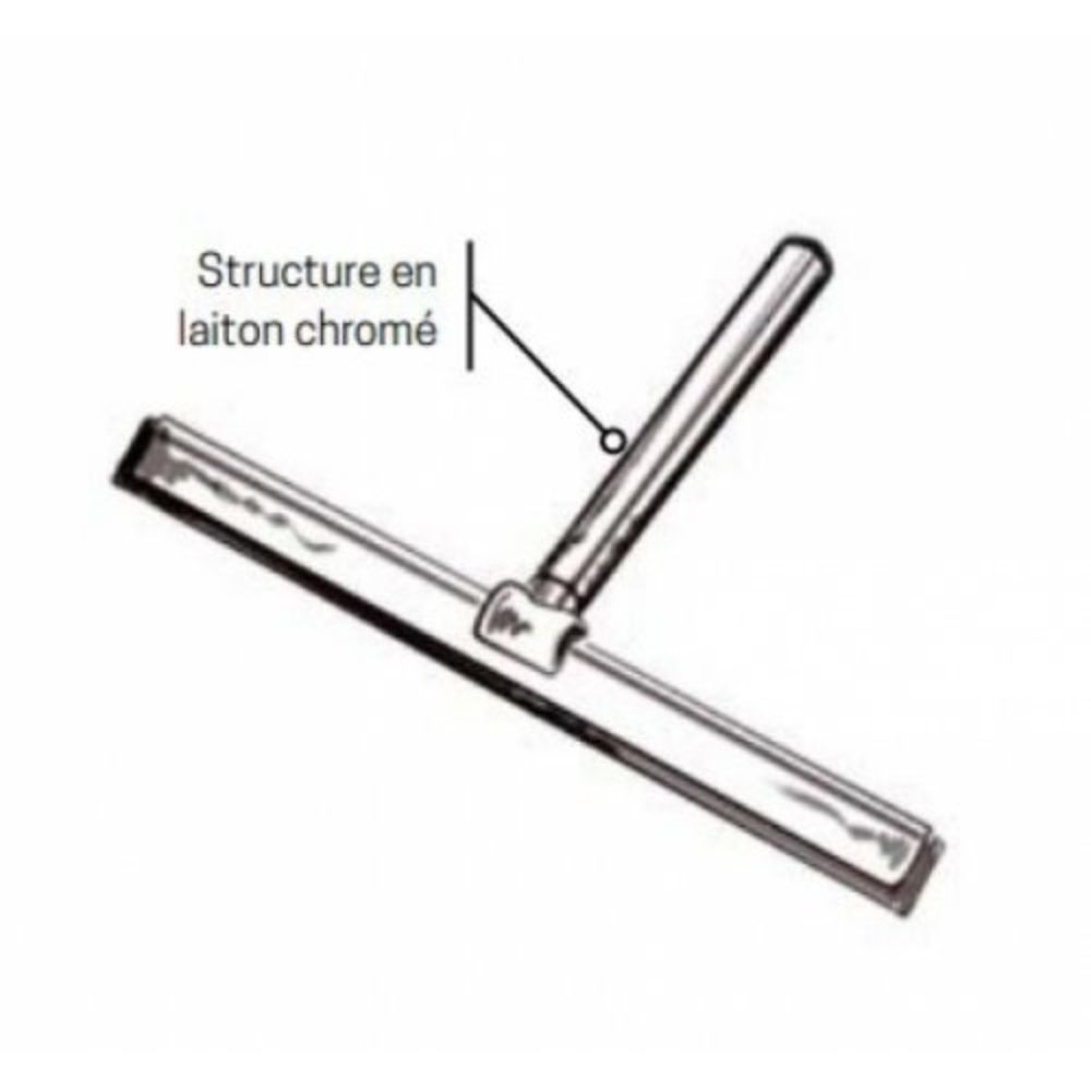 Raclette De Douche Schulte En Laiton Chromé 27,5 Cm - Fixation Sans Perçage, Pour Vitres Et Carrelage