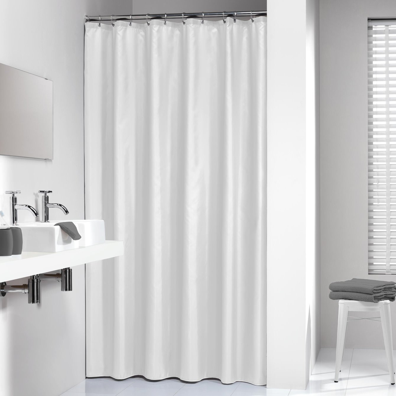Rideau De Douche Granada Blanc Sans Anneaux 120 X 200 Cm 149711 Sealskin