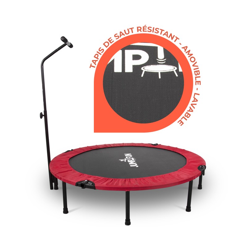 Mini Trampoline Fitness Barre En T Rouge Ø122 Cm