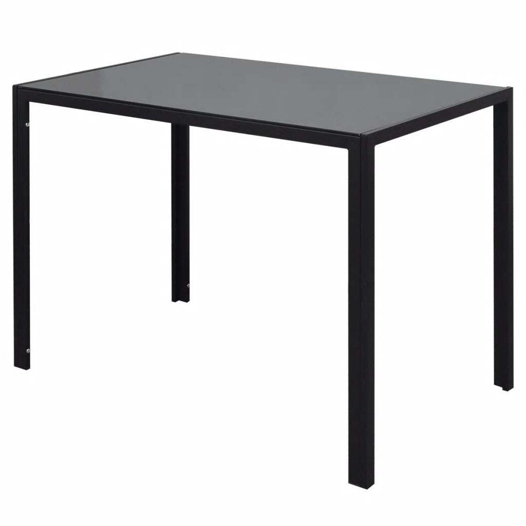Ensemble De Table À Manger Sept Pièces Noir