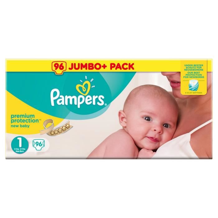 Pampers Premium Protection New Baby Taille 1 (nouveauné) 25 Kg, 96