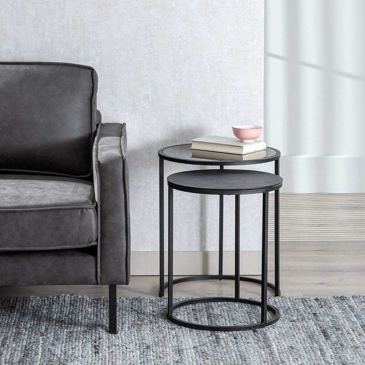 Table d appoint noir 45 x 45 x 56 cm prix carrefour