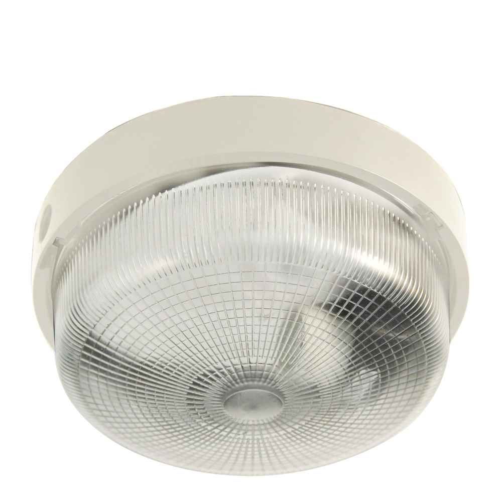 Bigbob: Hublot Rond 22cm En Plastique + Verre E27 Max 60w - Blanc