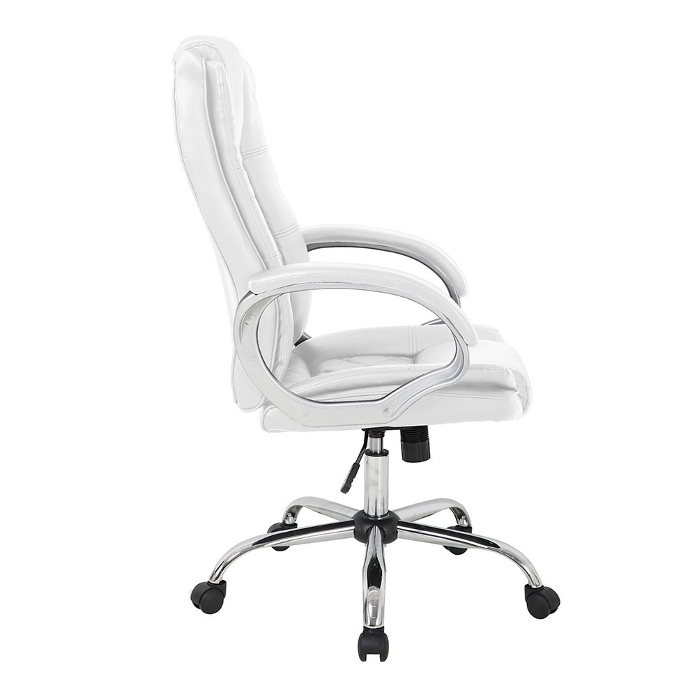 Momma Home - Fauteuil De Bureau Cash En Simili-cuir Blanc