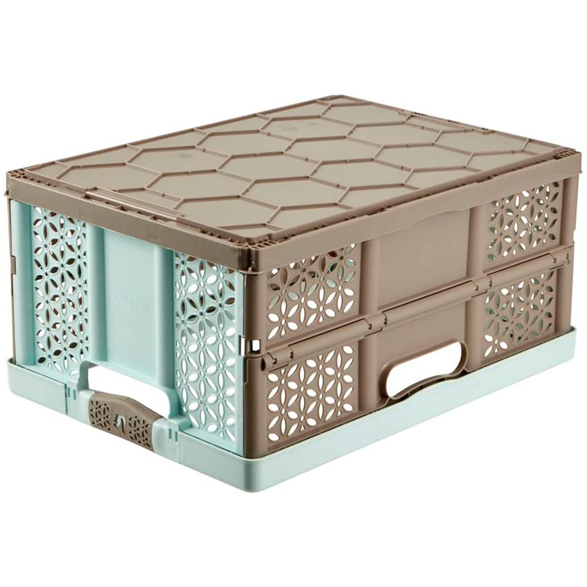 Pack De 2 Boîtes Pliantes Robustes Lea Avec Poignées 32l 48 X 34,5 X 23,5 Cm
