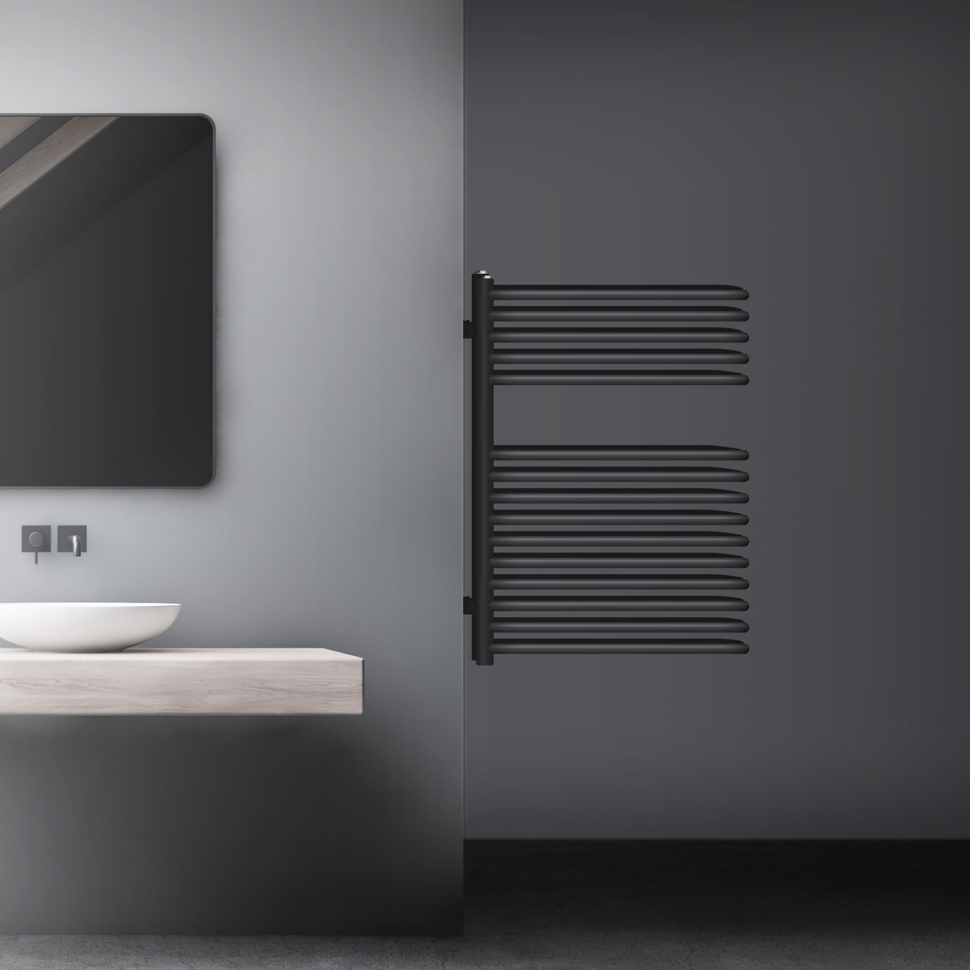 Radiateur Partition Anthracite 500x800 Mm Sèche-serviettes Moderne Salle De Bain
