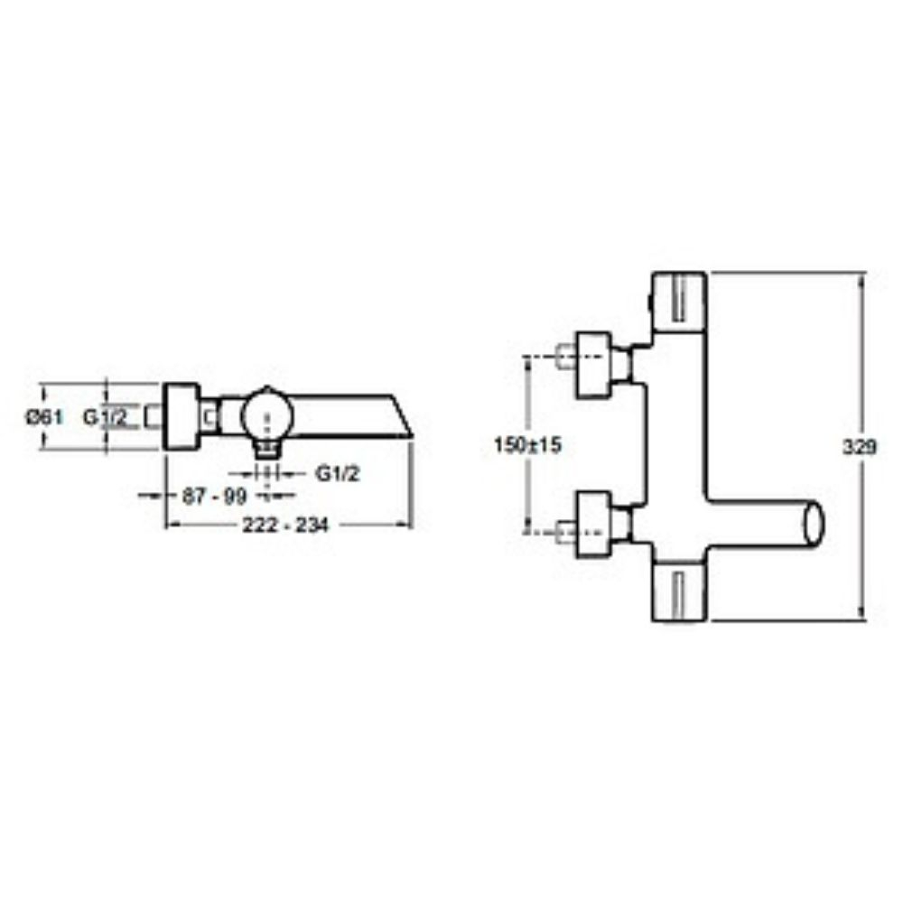 Jacob Delafon Mitigeur Thermostatique Bain Douche Toobi Mural E8992