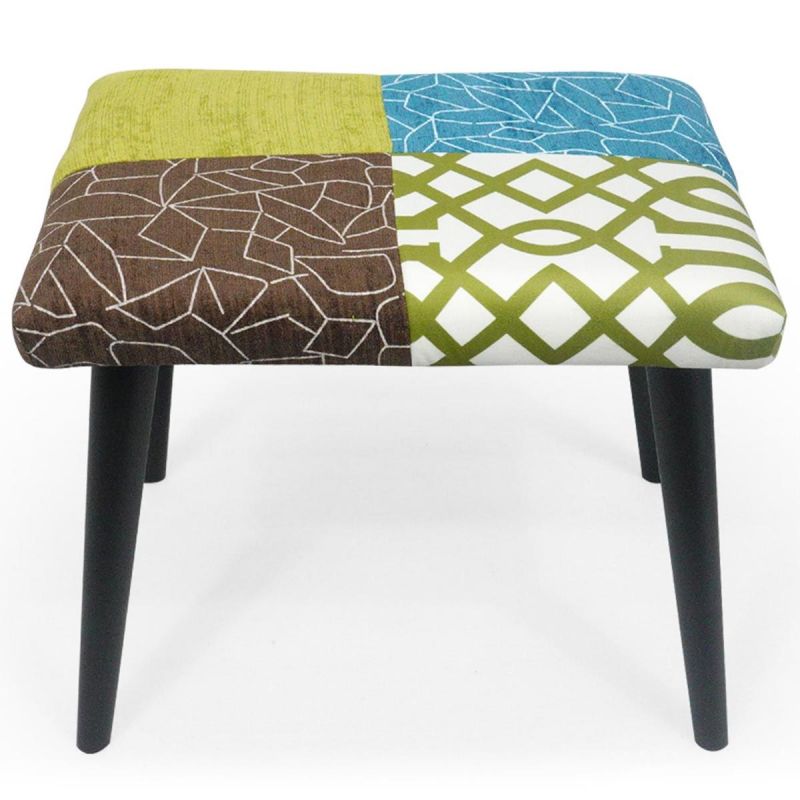Paris Prix - Fauteuil & Pouf Patchwork "metry" 99cm Multicolore