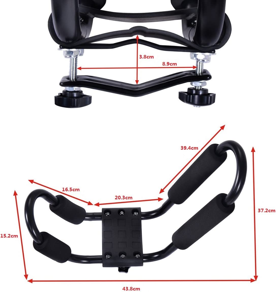 Lot De 4 Barres De Toit De Voiture Pour Kayaks Support De Kayaks