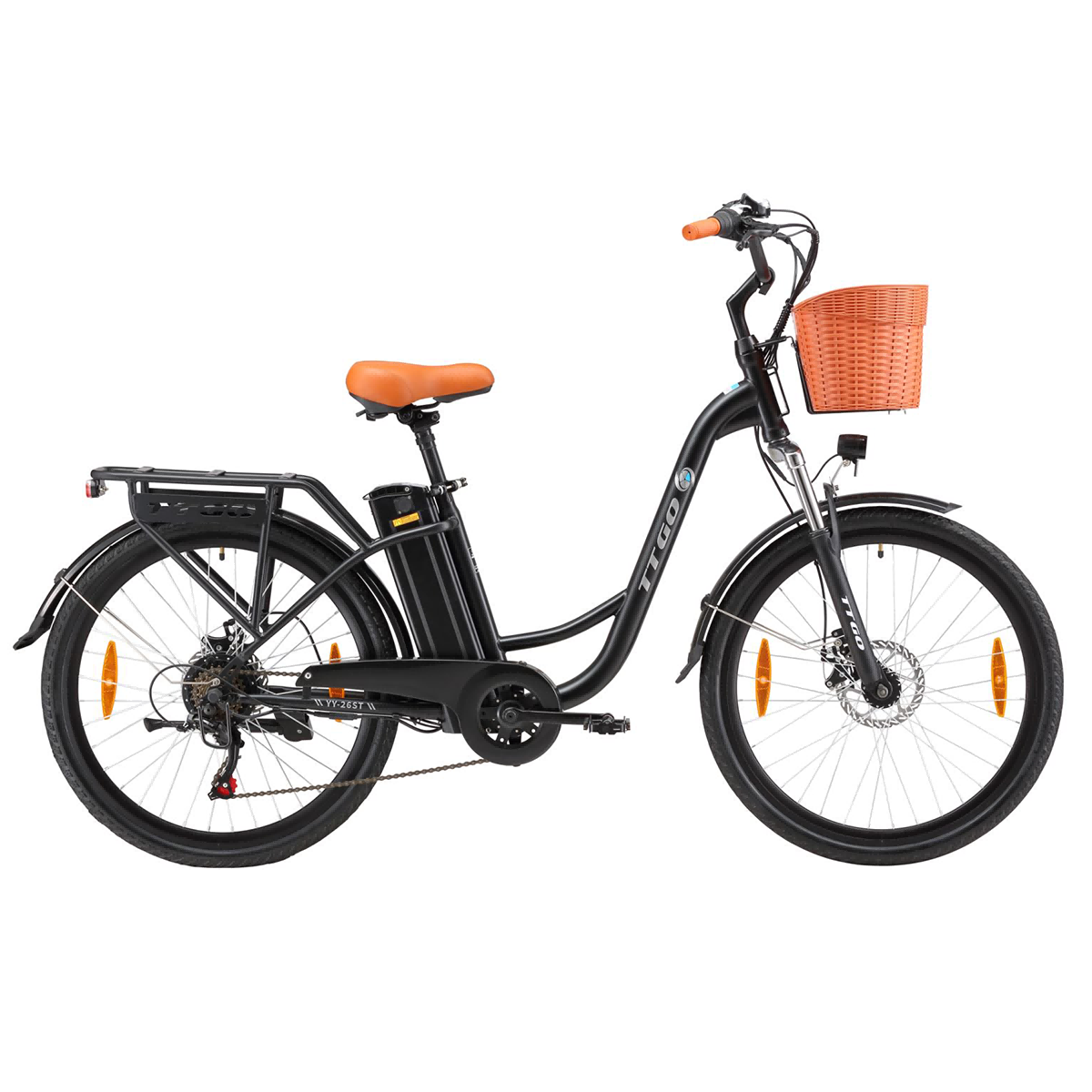 Vélo Électrique Urbain Ttgo Yy-26st, 350w 36v 14,5ah, Shimano 6s, Noir
