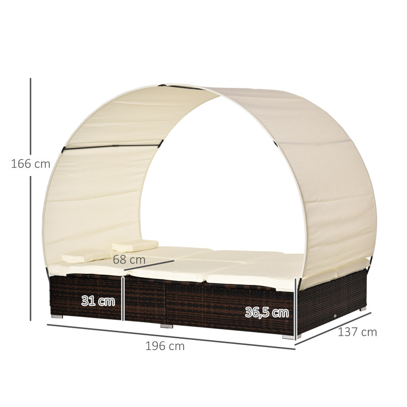 Lit De Jardin Modulable Luna Chocolat Et Crème